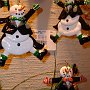 dancing snowmen resin